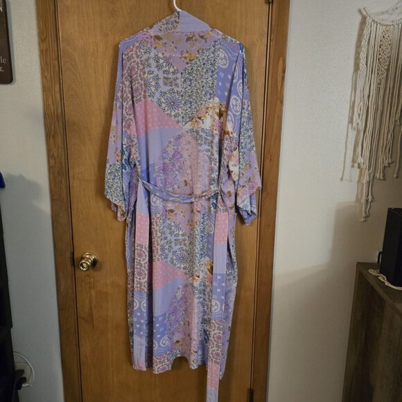 Free People X Spell Cha Cha Maxi Robe Womens M/L Pastel Patchwork - Picture 3 of 6